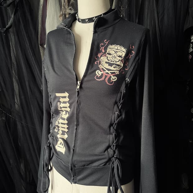 펑크 코르셋 집업 punk corset zip-up