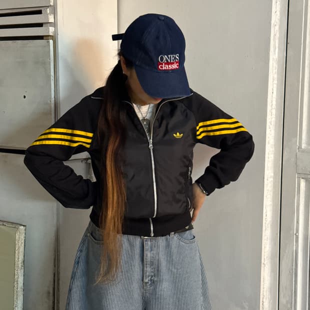 아디다스 윈터 더블 크롭 삼선 져지