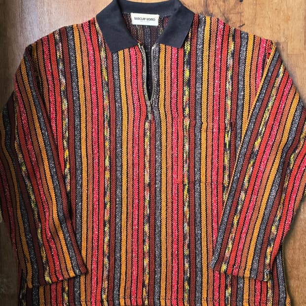 일본 빈티지 니트 Lampo 람포 지퍼, Made In Italy 