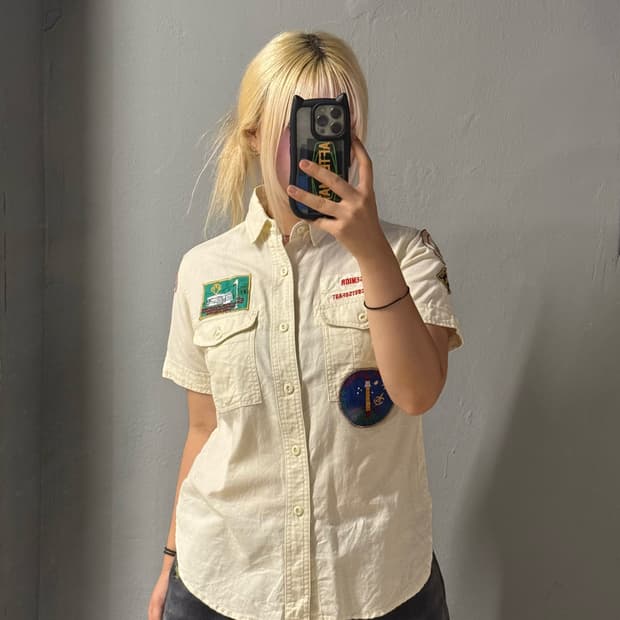 cube sugar patch detail shirt