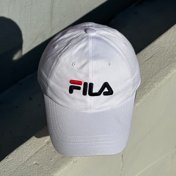 [F] FILA 휠라 로고 화이트 볼캡 모자