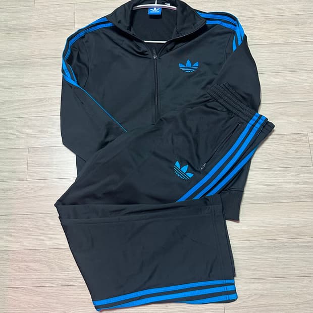 아디다스 블루블랙 검파 져지 트랙탑 트랙팬츠 세트