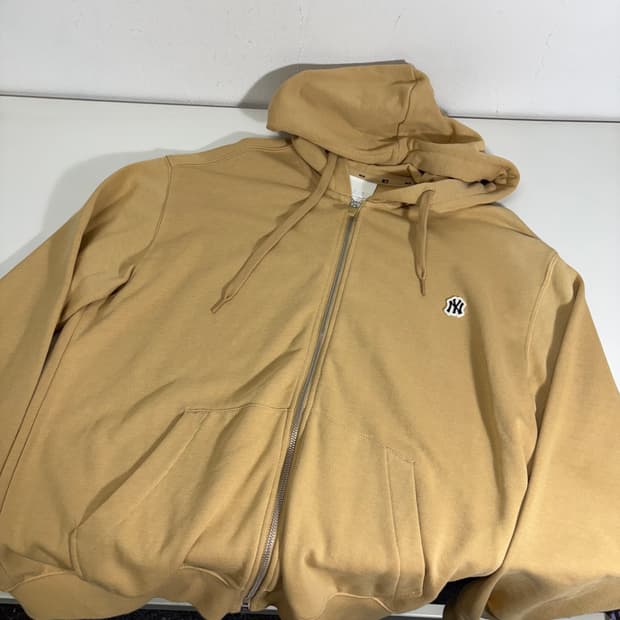 M MLB 베이지 NY 스몰로고 후드집업