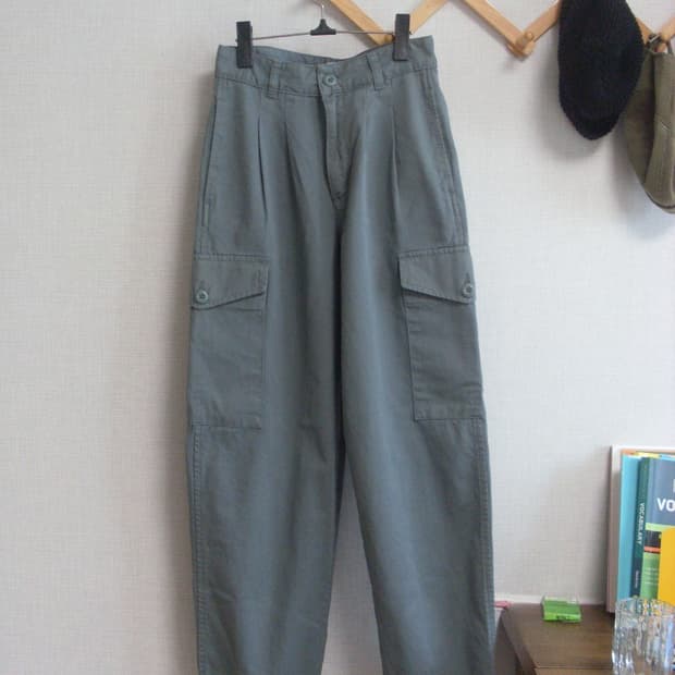 (W) 칼하트 WIP 스모크 그린 가먼트 다이드 콜린스 팬츠