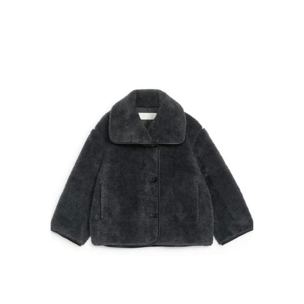 새상품 아르켓 숏 파일 자켓 포 퍼 자켓 다크그레이 XS