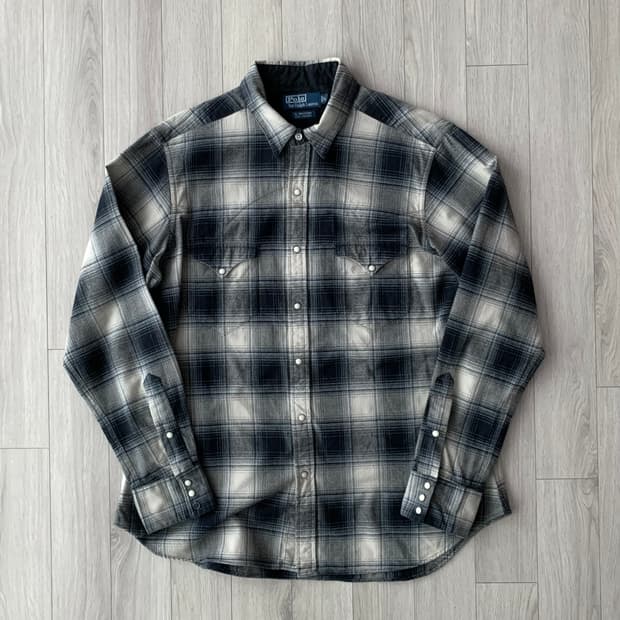 랄프로렌 RL WESTERN 옴브레 쉐도우 체크 셔츠 RRL