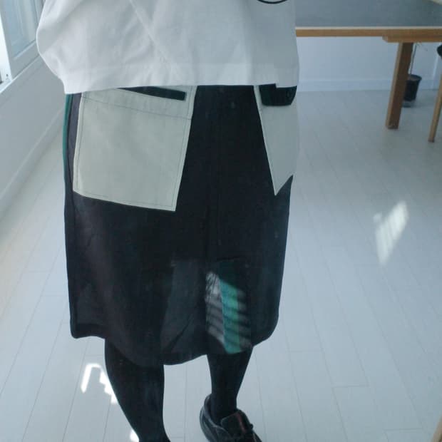 꼼데가르송 트리콧 스트라이프 스커트