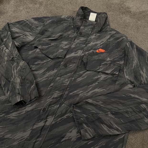[정품/XXL] 나이키 NSW 밀리터리 카모 우븐 M65 바람막이 자켓