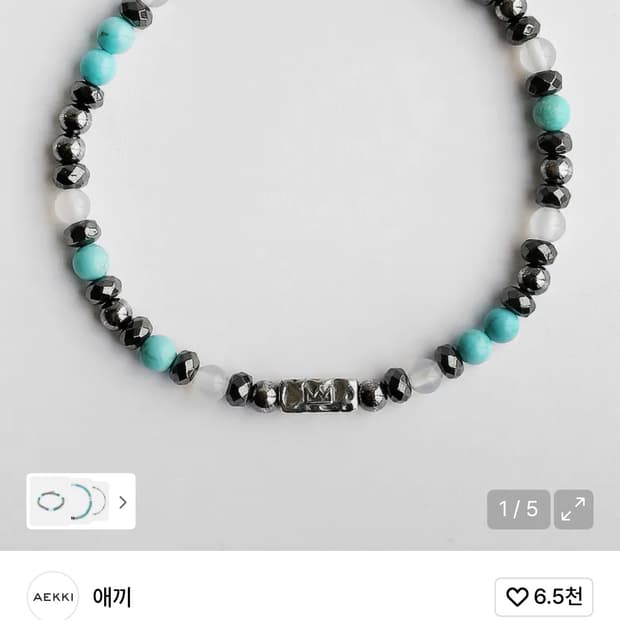 애끼 크라운듀 스카이블루 믹스 천연석팔찌