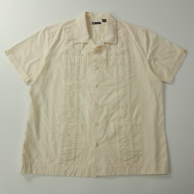 CK521 XL 센트로 00s 크림 과야베라 반팔 셔츠 남방