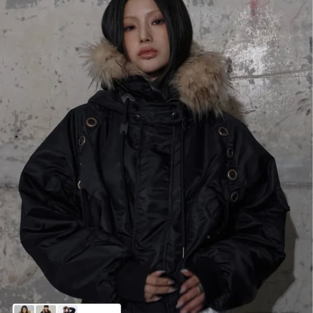 팬시클럽 아일렛 퍼자켓