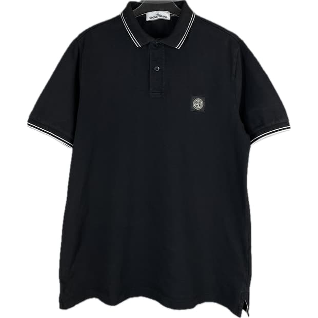 [L] 스톤 아일랜드 PK 카라 반팔 티셔츠 슬림핏