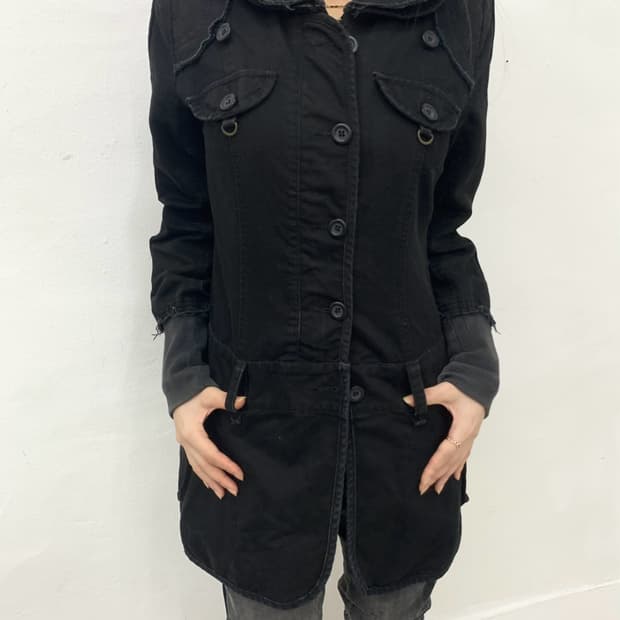 Spinash grunge pocket detail ribbed jack