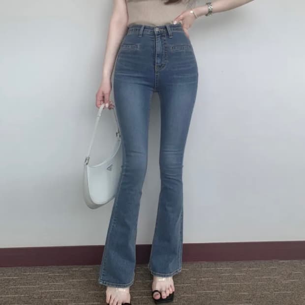 (새상품) 인생핏 하이웨스트 부츠컷 청바지 중청 S