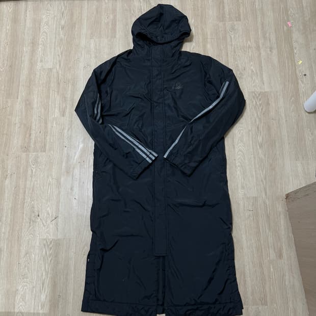 아디다스 빅로고 후드 경량 롱패딩 L/100 