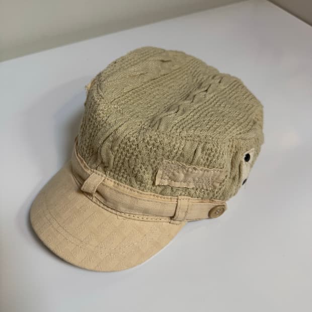 빈티지 린넨 버튼 마도로스캡
