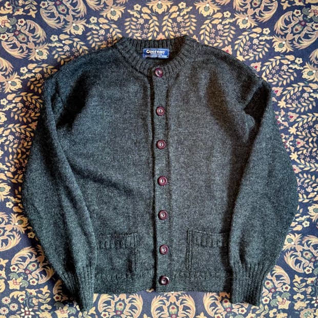 건지 울른스 피셔맨 홀 가먼츠 가디건