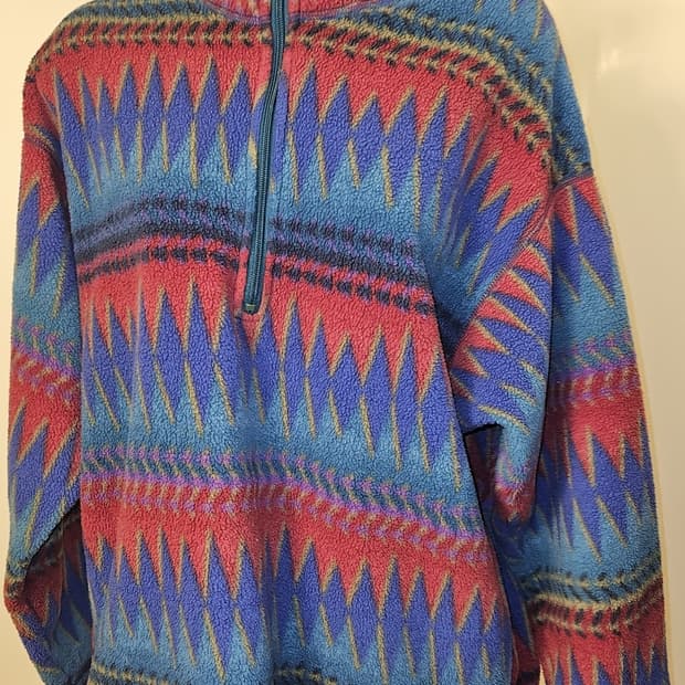 93FW 파타고니아 신칠라 1/2 집 틸/마젠타 아즈텍 패턴 USA