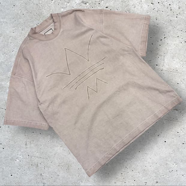 [L] 아디다스 R.Y.V 베이지색 크라운 자수 반팔티 C162