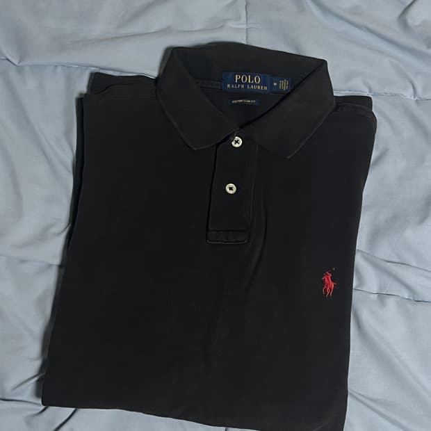 폴로 랄프로렌 블랙 커스텀 슬림핏 카라티 M