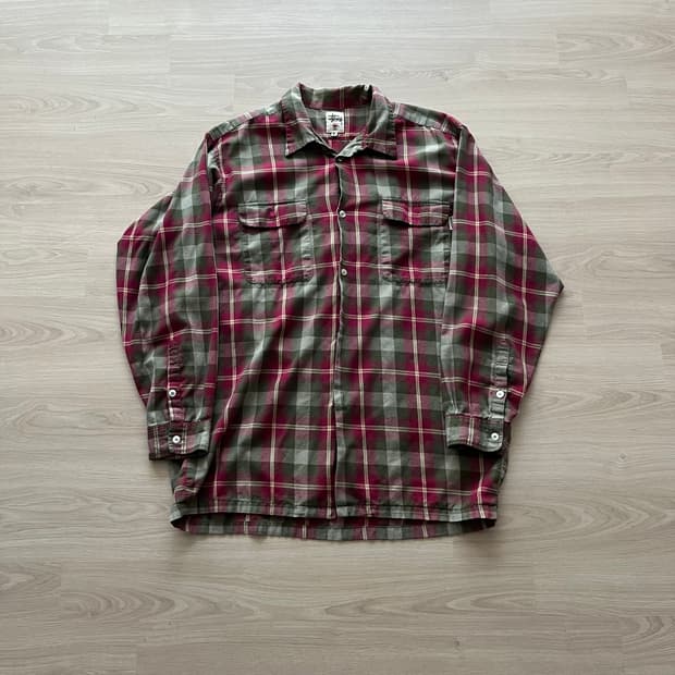 [L] 90s 빈티지 올드 스투시 체크 셔츠