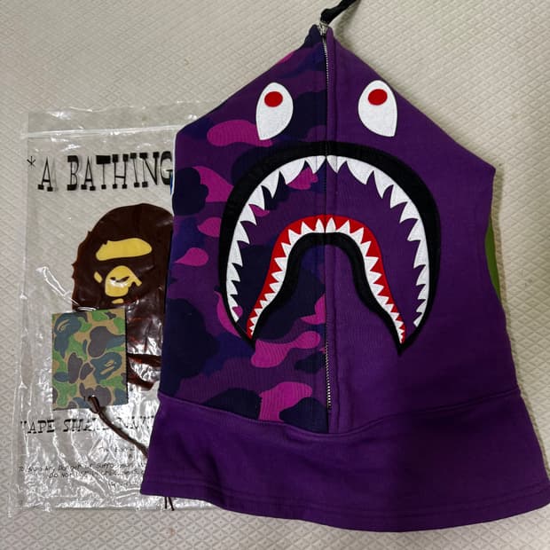 베이프 샤크 페이스 마스크 퍼플 