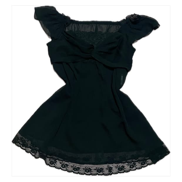 레스트로즈 빈티지 로걀탑 레이스 쉬폰 블라우스