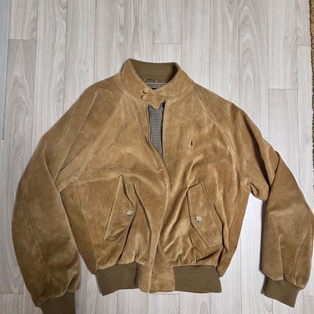 폴로 90s 스웨이드 헤링턴 자켓 L