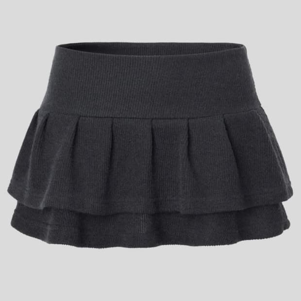 카키포인트 Tuck Skirt Pants (charcoal) 새상품
