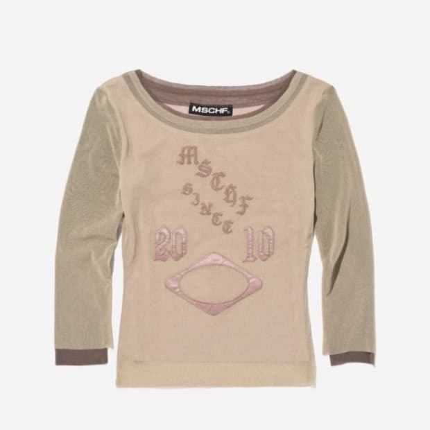 미스치프 매쉬 탑 BOAT NECK MESH TOP