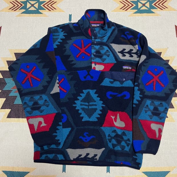 파타고니아 신칠라 아즈텍 패턴 스냅티 M