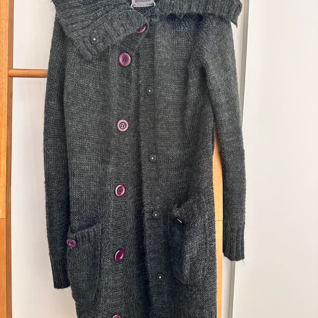 톰보이 진 니트 롱 가디건