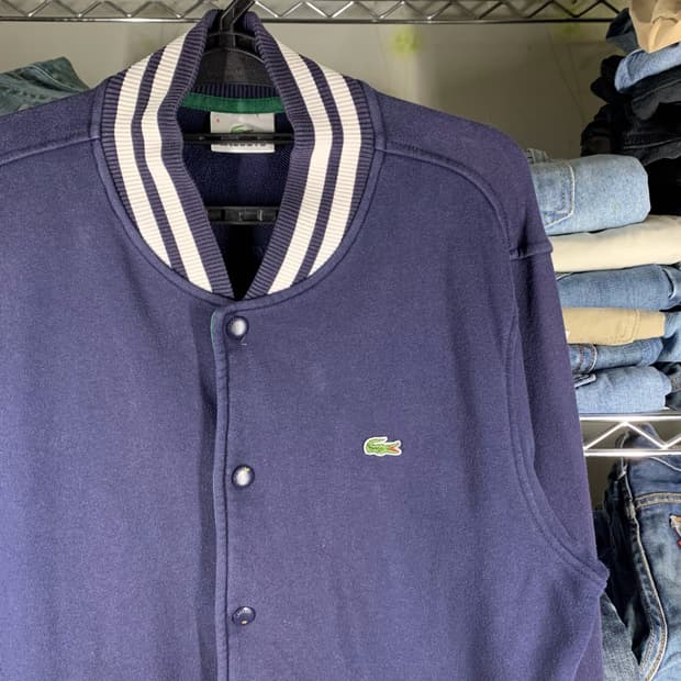 [L] 라코스테 스몰로고 코튼 바시티자켓