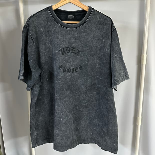 에이치덱스 올드 페이디드 워싱 숏 슬리브 블랙