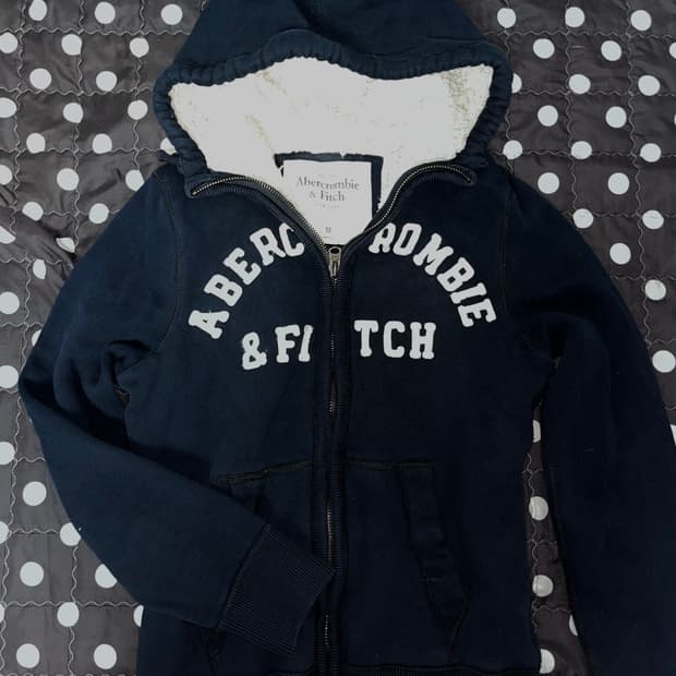 아베크롬비 후드집업 네이비 빈티지 후드티 털후드집업 y2k