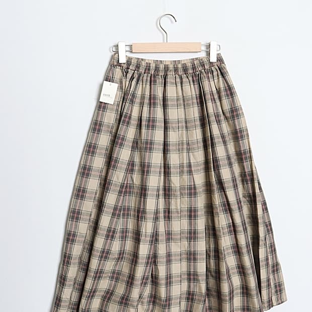 earth music&ecology Check Pleats Skirt 