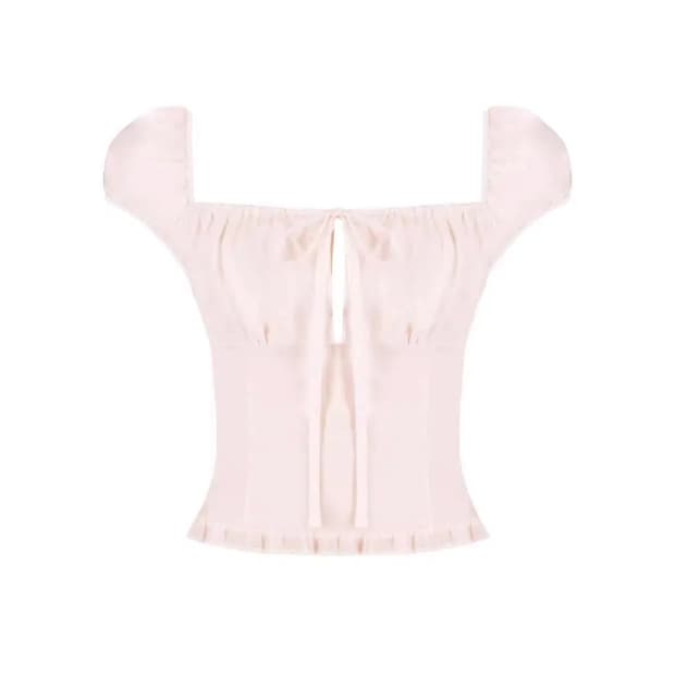 새상품) 클리시어 x 워니하우스 프린세스 블라우스 반팔버전 핑크 코프