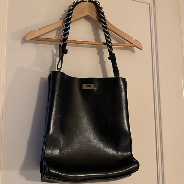 자라 블랙 체인 숄더백 토트백