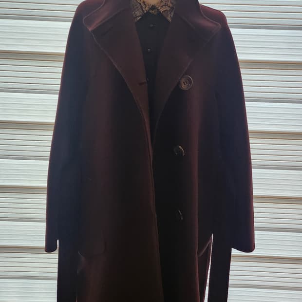 MCM  버건디 핸드메이드 코트 ●표기사이즈 4 (55~77)