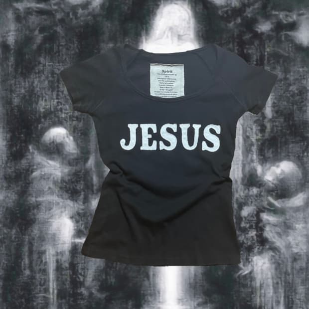 00’s vibe embroidered JESUS tshirt
