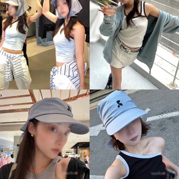 블루 귀요미 레스트앤레크레이션 스카프캡 볼캡 모자