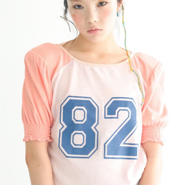 샵페어리 pad shoulder raglan half top