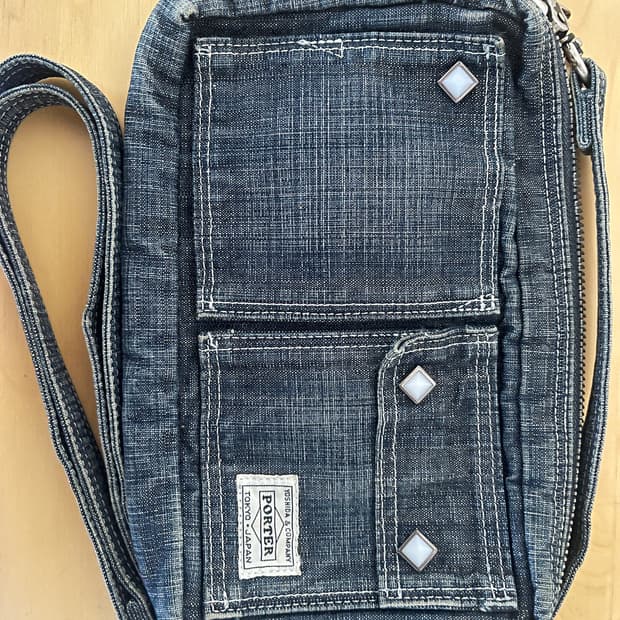 요시다포터 데님 크로스백