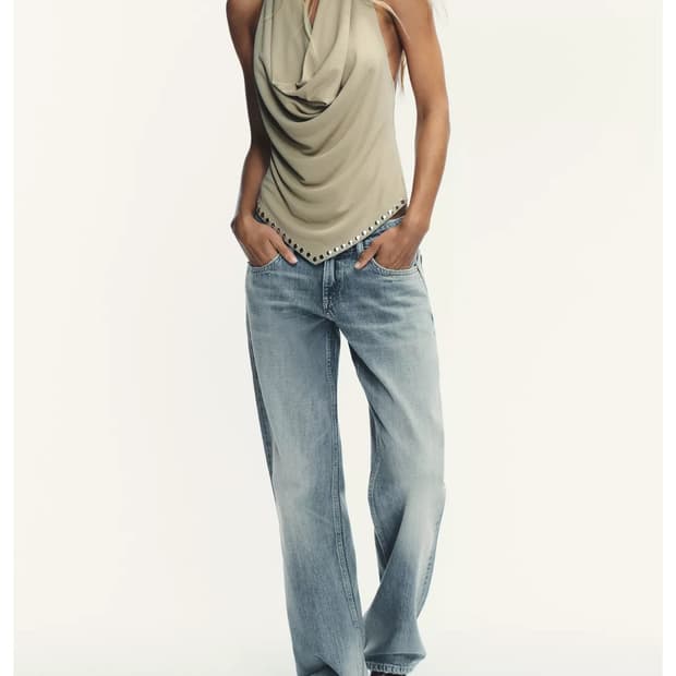 자라 TRF 와이드 로우라이즈 블루그레이 38(28)