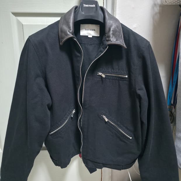 토니웩 Washed Leather Collar Work Jacket 