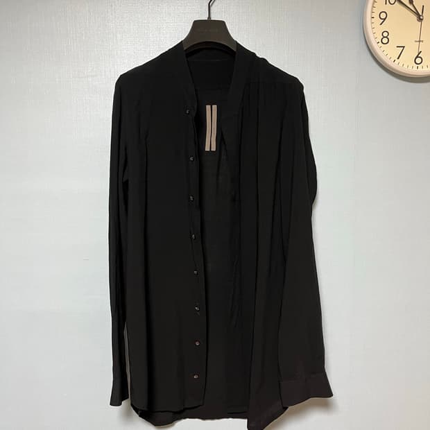 릭오웬스 울 실크 셔츠 가디건