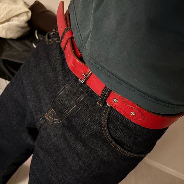 스투시 로데오 벨트 레드 (L-XL)