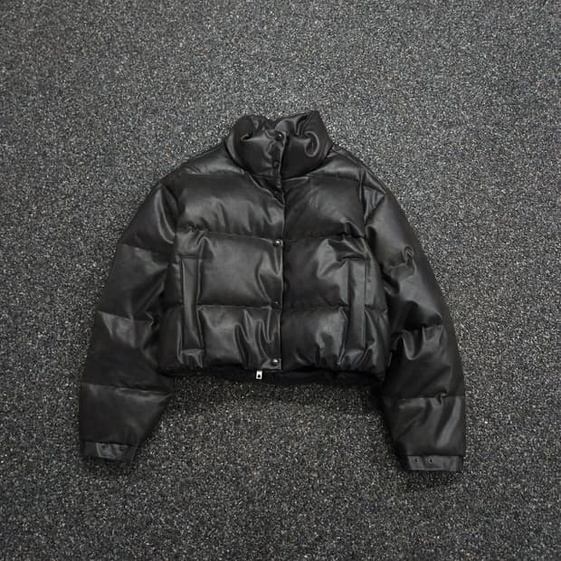 라퍼지스토어 다크 브라운 버피우레더 크롭 점퍼 (85)