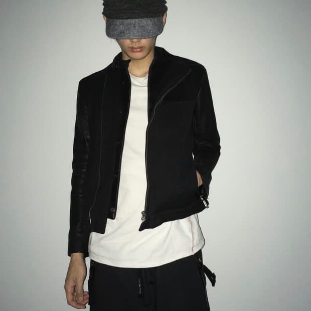 Yasuyki ishii leather sleeves jacket