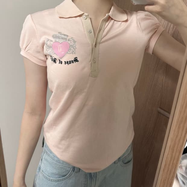 Juicy Couture 쥬시꾸뛰르 카라 티셔츠 핑크 상품이미지1